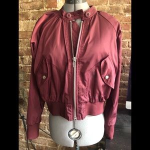 Free People Maroon Moto Jacket